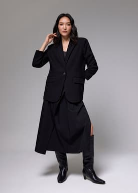 Tie Front Wrap Midi Skirt