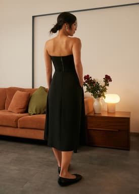 High Waist Flare Midi Skirt