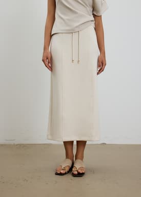 Neoprene High Waist Column Midaxi Skirt