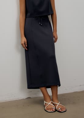 Neoprene High Waist Column Midaxi Skirt
