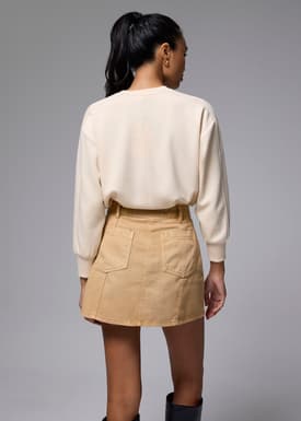 Denim High Waist A-line Mini Skirt