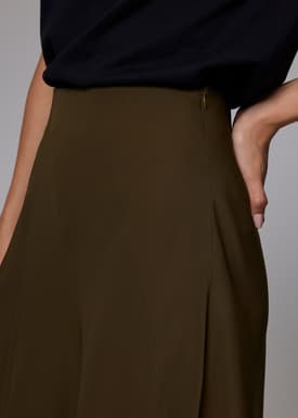Elastic High Waist Asymmetric Panel Midaxi Skirt