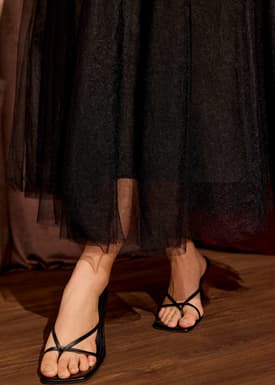 Tulle High Waist Flare Midaxi Skirt