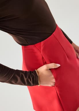 High Waist A-line Mini Skirt