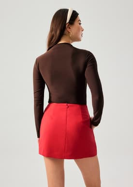 High Waist A-line Mini Skirt