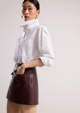 Vegan Leather A-Line Mini Skirt