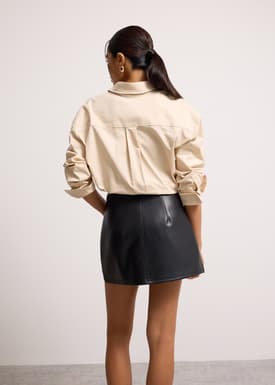 Vegan Leather A-Line Mini Skirt