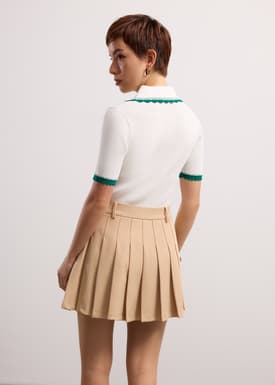 Pleated Flare Mini Skirt