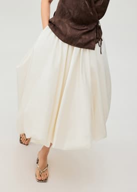 Mid Waist Bubble Midaxi Skirt