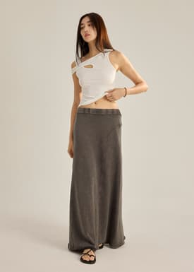 Faded Jersey Maxi Skirt