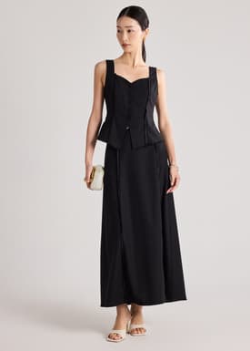 Fray Edge Maxi Skirt