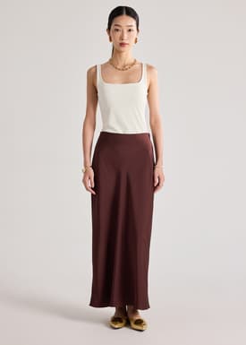 Satin Bias Cut Skirt