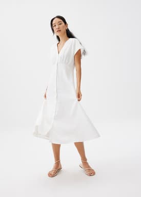 Button Down Fit & Flare Midaxi Dress