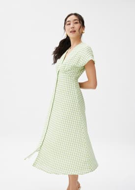 Button Down Fit & Flare Midaxi Dress