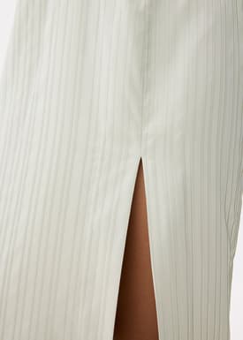 Striped V-neck Column Midaxi Dress