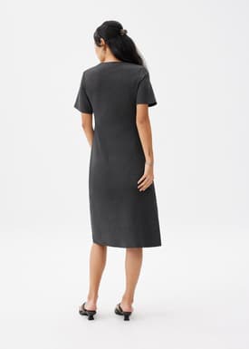 Ruched Shift Midi Dress