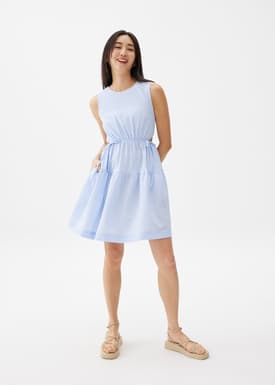 Striped Fit & Flare Mini Dress