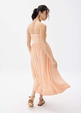 Padded Gingham Fit & Flare Midaxi Dress