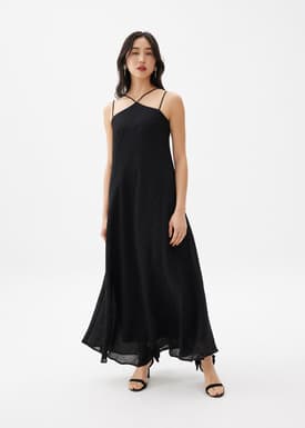 Halter Trapeze Maxi Dress