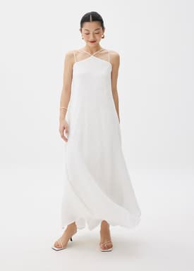Halter Trapeze Maxi Dress