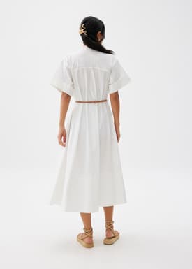 Belted Cotton Shirt Dress