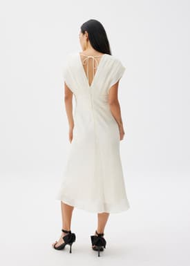 V-neck Fit & Flare Midi Dress