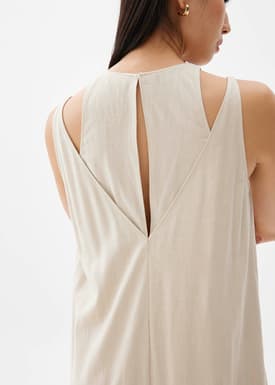 Linen Shift Midi Dress