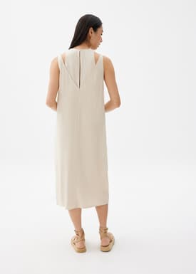 Linen Shift Midi Dress