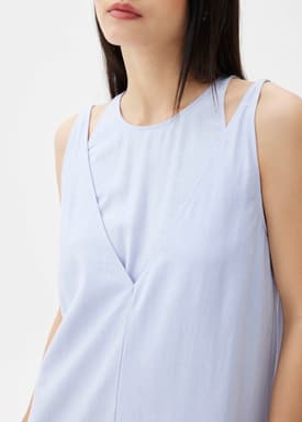 Linen Shift Midi Dress
