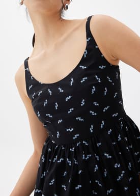 Floral Cotton Fit & Flare Midaxi Dress