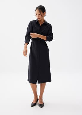 Collared Column Midi Dress