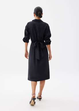 Collared Column Midi Dress