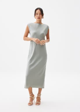 Reversible Satin Shift Midaxi Dress