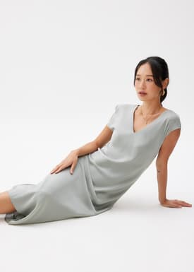 Reversible Satin Shift Midaxi Dress