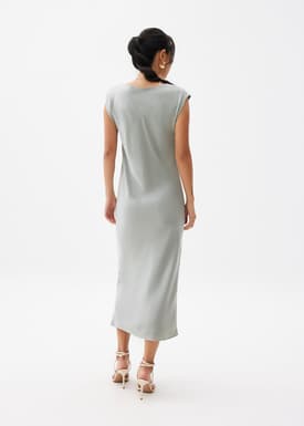 Reversible Satin Shift Midaxi Dress