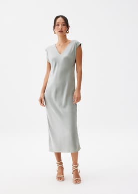 Reversible Satin Shift Midaxi Dress