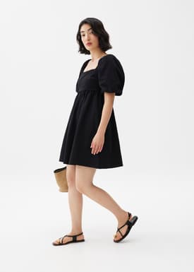 Puff Sleeve Babydoll Mini Dress