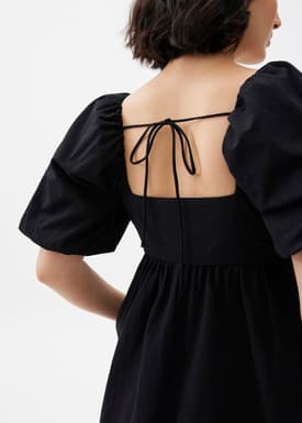 Puff Sleeve Babydoll Mini Dress