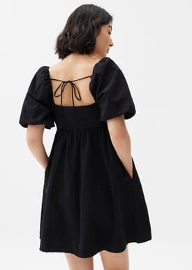 Puff Sleeve Babydoll Mini Dress
