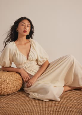 Padded Elastic Fit & Flare Midaxi Dress
