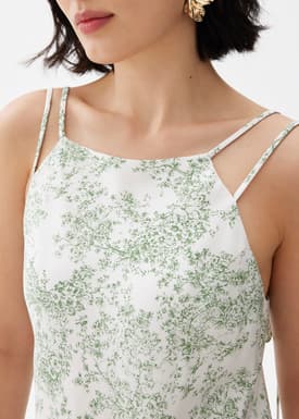 Floral Tie Back Column Midi Dress