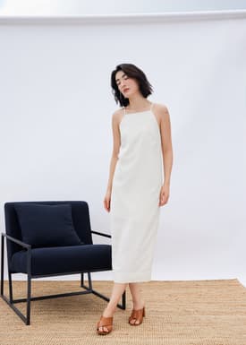 Viscose Column Midi Dress