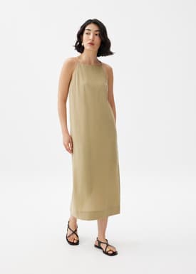 Viscose Column Midi Dress