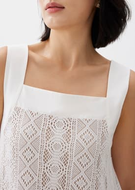 Lace Trapeze Midaxi Dress