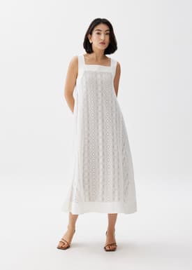 Lace Trapeze Midaxi Dress