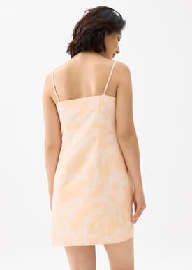 Straight Neck Shift Mini Dress in Sunburst