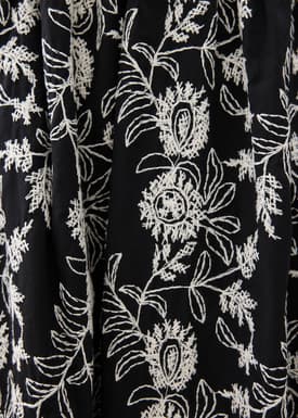 Padded Floral Broderie Fit & Flare Midaxi Dress