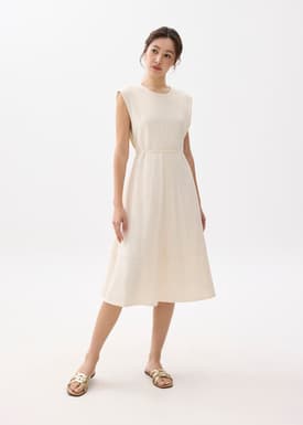 Round Neck Fit & Flare Midi Dress