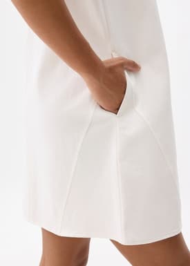 Cotton V-neck Shift Mini Dress