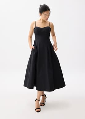 Padded Bustier Fit & Flare Midi Dress